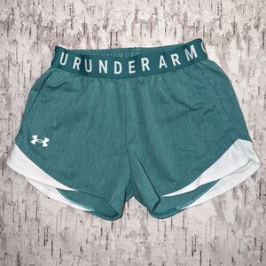 Under Armour "Loose Fit" Women's XXS Green/White Activewear Shorts, 3" Inseam